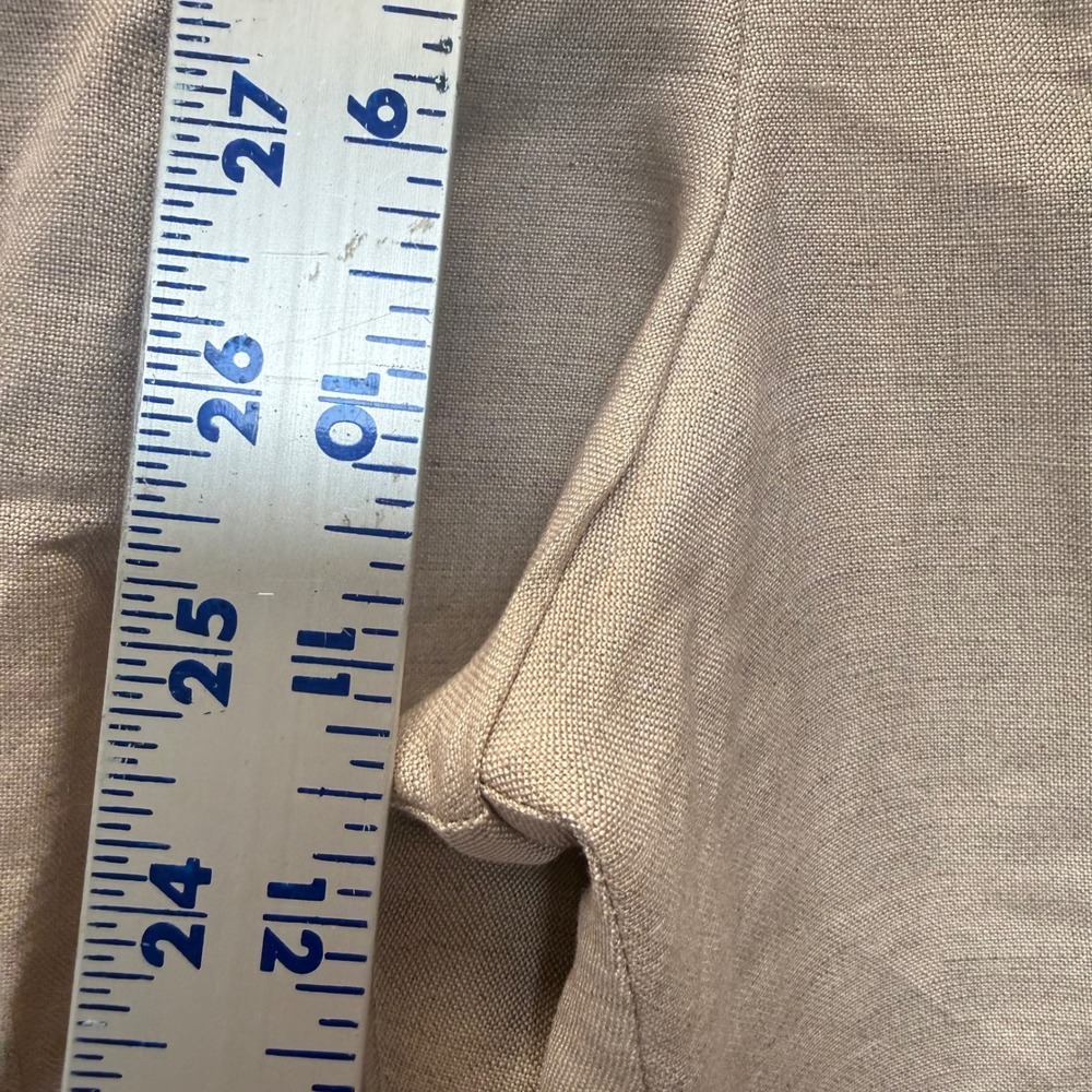 Lane Bryant Crop Pants Womens 14 Beige Good Linen Blend Wide Leg 13774 - Picture 5 of 8